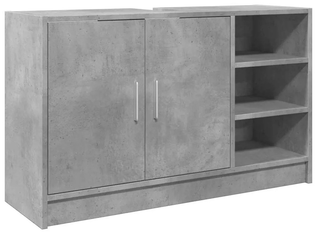 Betonszürke szerelt fa mosdószekrény 90 x 29 x 55 cm