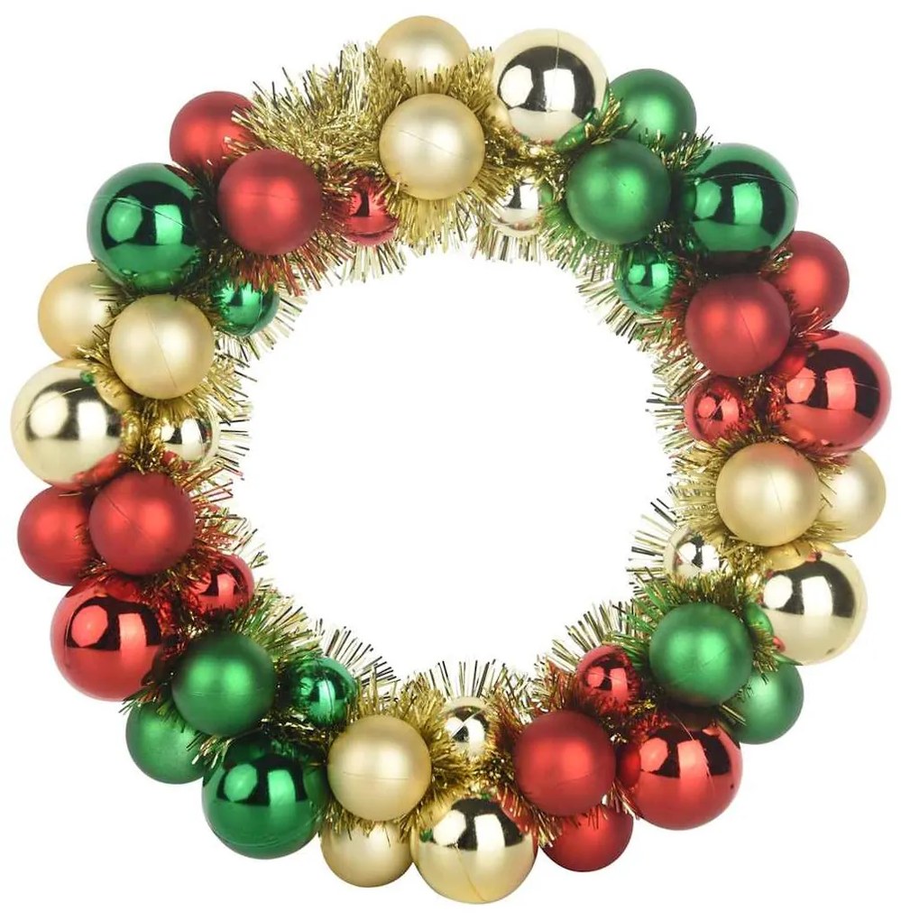 Karácsonyi labda koszorúk 2 pcs Sokszínű 33 x 33 x 7 cm
