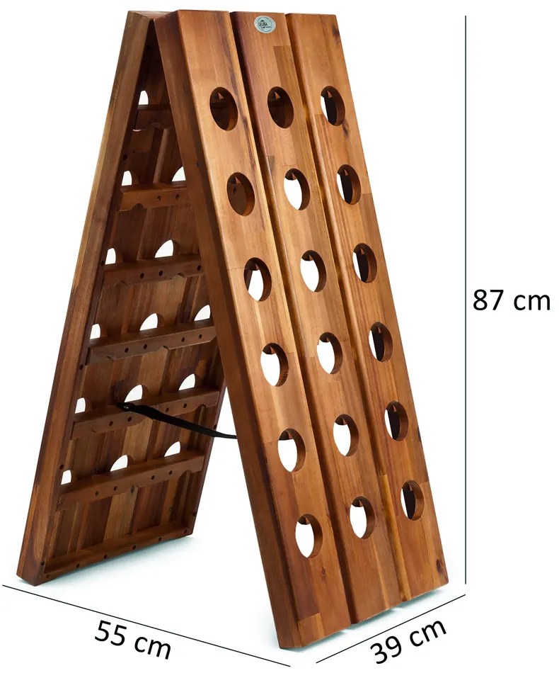 Casaria® Összecsukható bortartó állvány - 36 palack