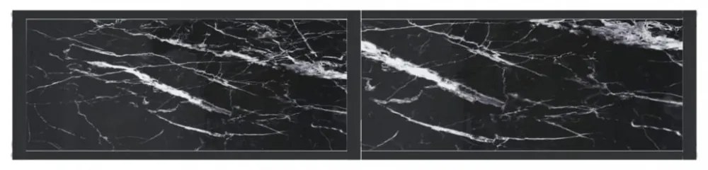 fekete márvány edzett üveg tálalóasztal 160 x 35 x 75,5 cm