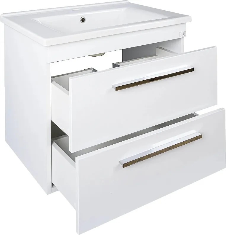 TMP VIVA 75 fali függesztett fürdőszobabútor - Sanovit ATRIA 9075 porcelán mosdóval - 75,3 x 45,5 cm