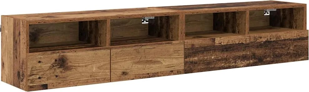 vidaXL TV Fali Szekrények 2 pcs Öreg fa 80 x 30 x 30 cm Faanyag