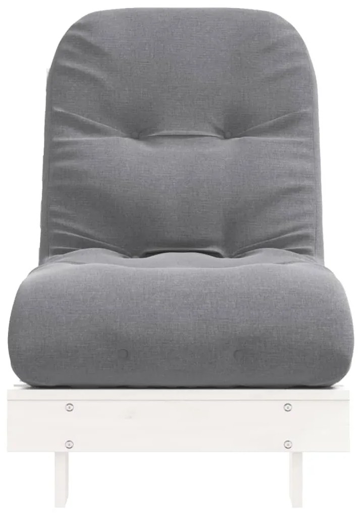 fehér tömör fenyőfa futon kanapéágy matraccal 60 x 206 x 11 cm