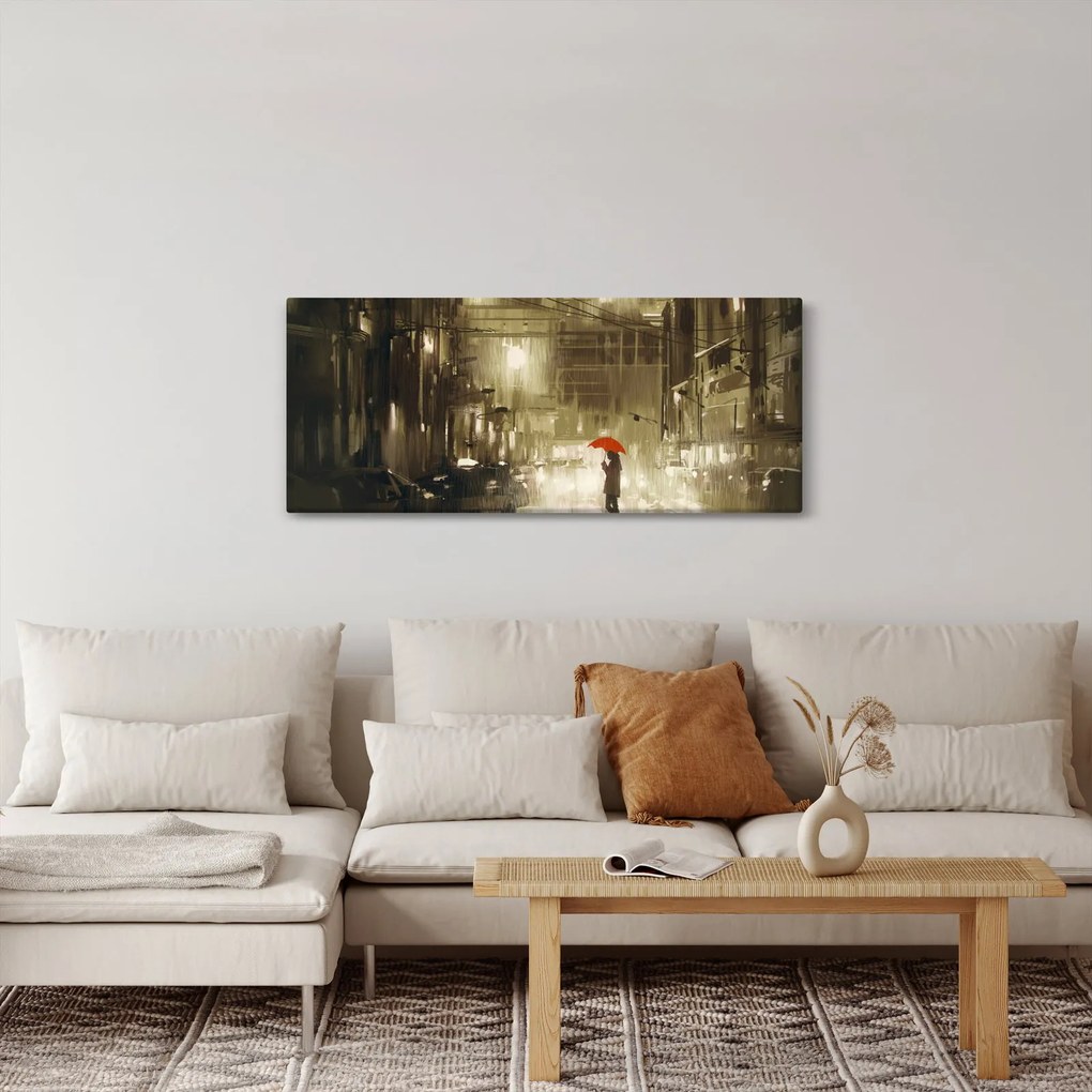 Kép - Nő egy esős éjszakán (120x50 cm)