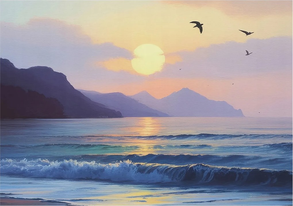 Divatos Flizelin Tapéta Ragasztóval Fali 3D Tengeri nyugat 312x219 Ragasztó