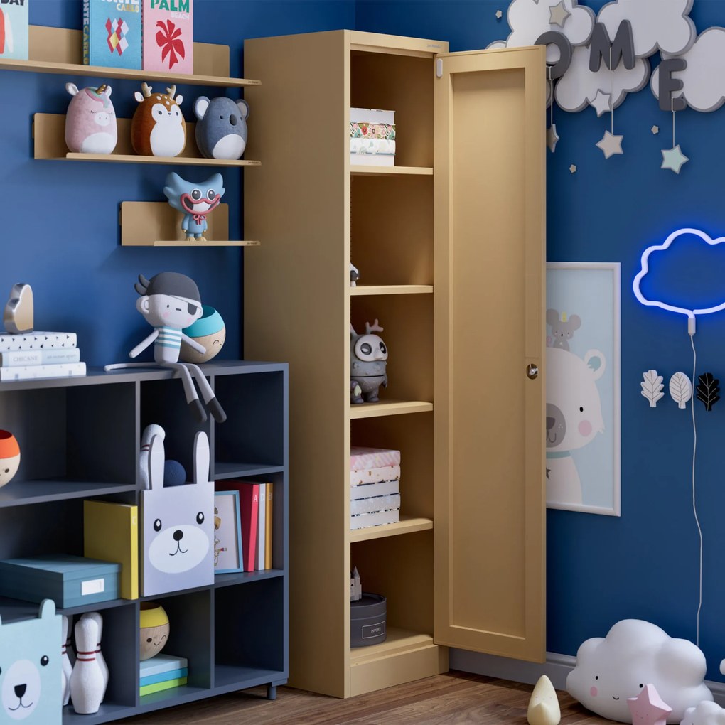 Irodai irattartó szekrény ALEX, 450 x 1850 x 400 mm, Fresh Style: bézs