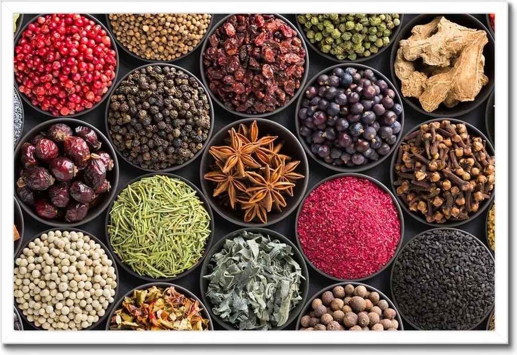 Poszterek keretben 60x40 Fűszertartó tálak gyógynövények