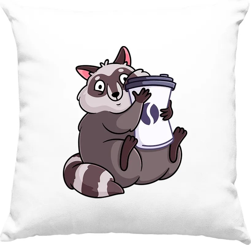 Mosómedve párna Vicces Mém 2 Fehér