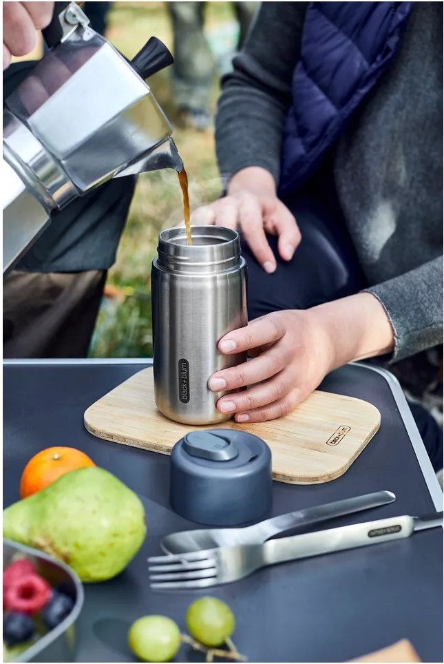 Ezüstszínű rozsdamentes acél termobögre 340 ml – Black + Blum