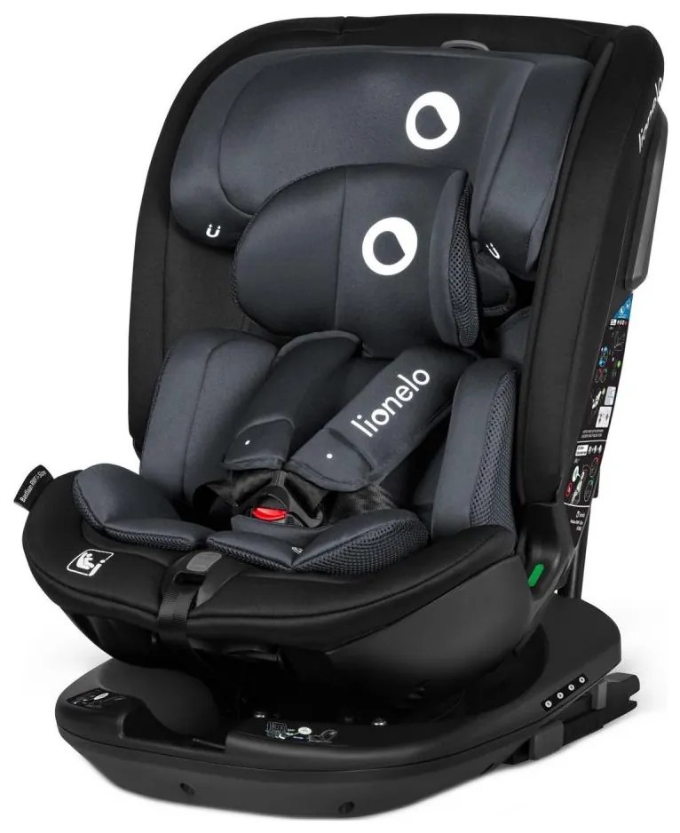 Lionelo - Forgatható autósülés alappal BASTIAAN i-Size 40-150 cm Szürke (Stone)