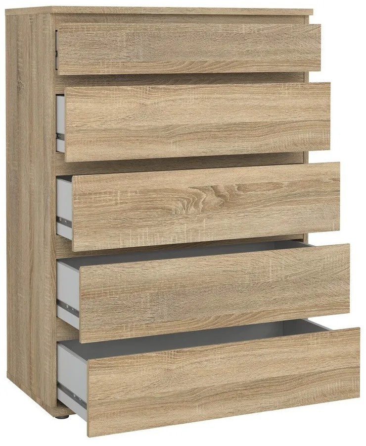 Natúr színű magas komód tölgyfa dekorral 77x107 cm Nova – Tvilum