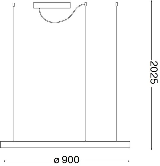 Ideal Lux - ORACLE SLIM kábelre függesztett LED csillár LED/53W/230V 2700K Ø 90 cm fekete