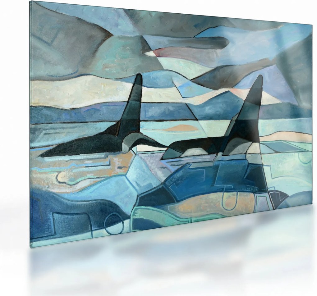 Kép - Orcas (üvegen) (70x50 cm)