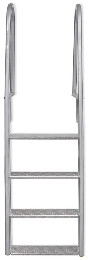 vidaXL 4-lépcsős alumínium dokk-/medencelétra 167 cm