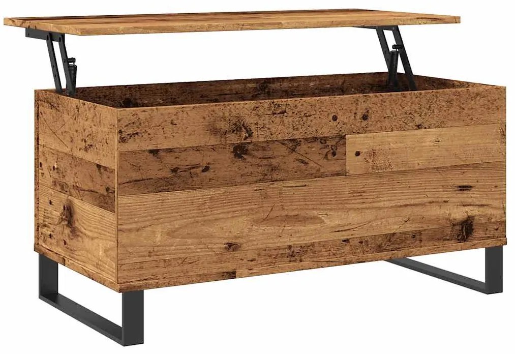 antik fa színű szerelt fa dohányzóasztal 90 x 44,5 x 45 cm