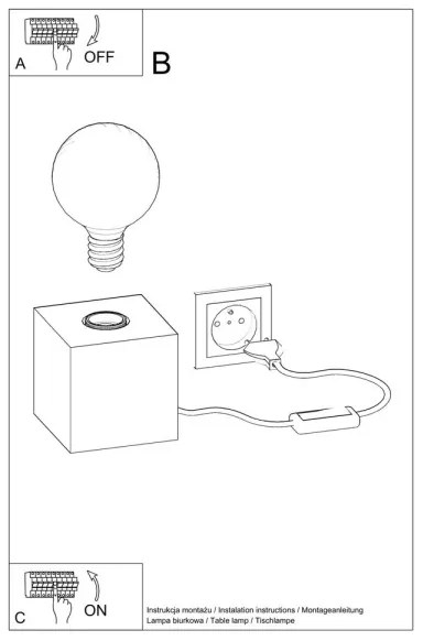 Sollux SL.0677 - Asztali lámpa ABEL 1xE27/60W/230V