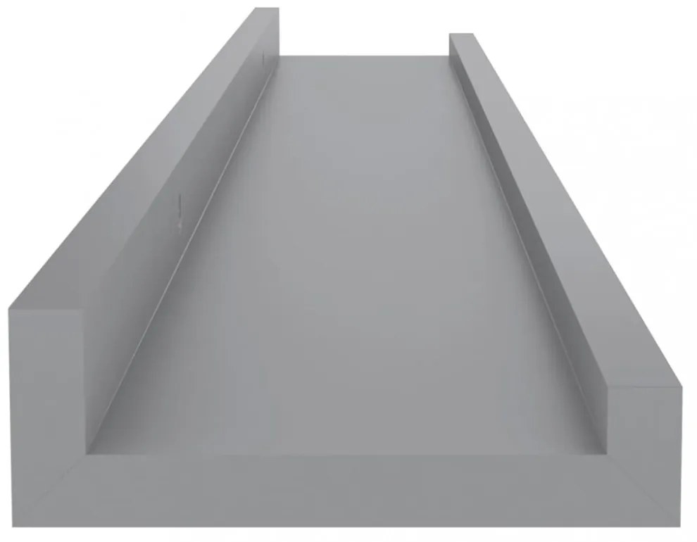 4 db szürke fali polc 60 x 9 x 3 cm