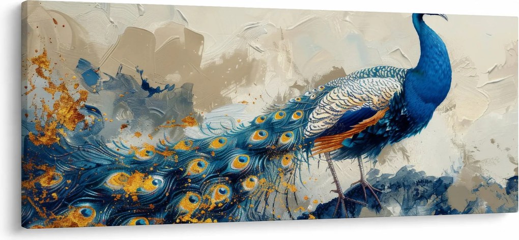 Kép - Páva, festmény (120x50 cm)