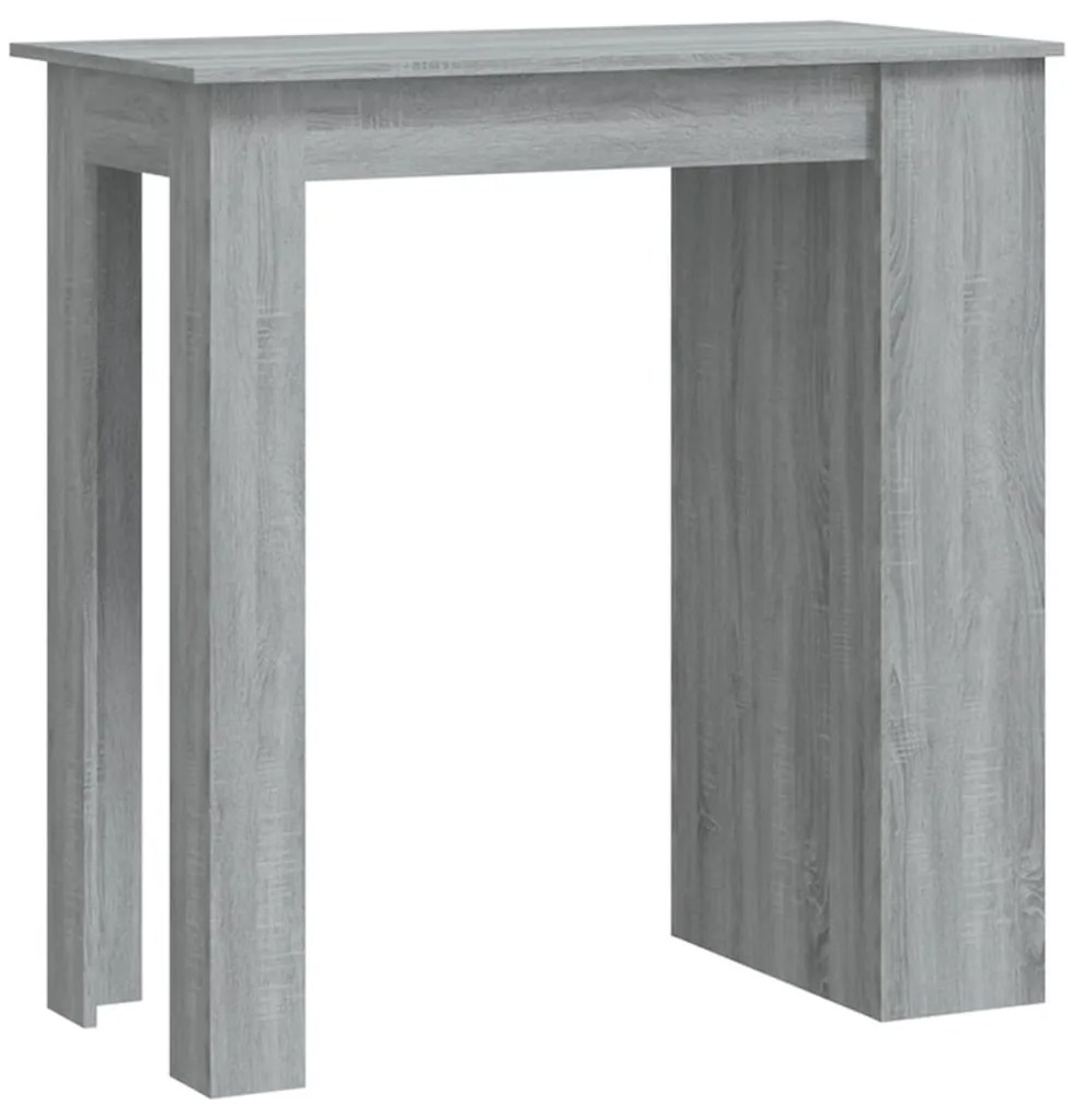 Szürke sonoma színű bárasztal tárolópolccal 102 x 50 x 103,5 cm