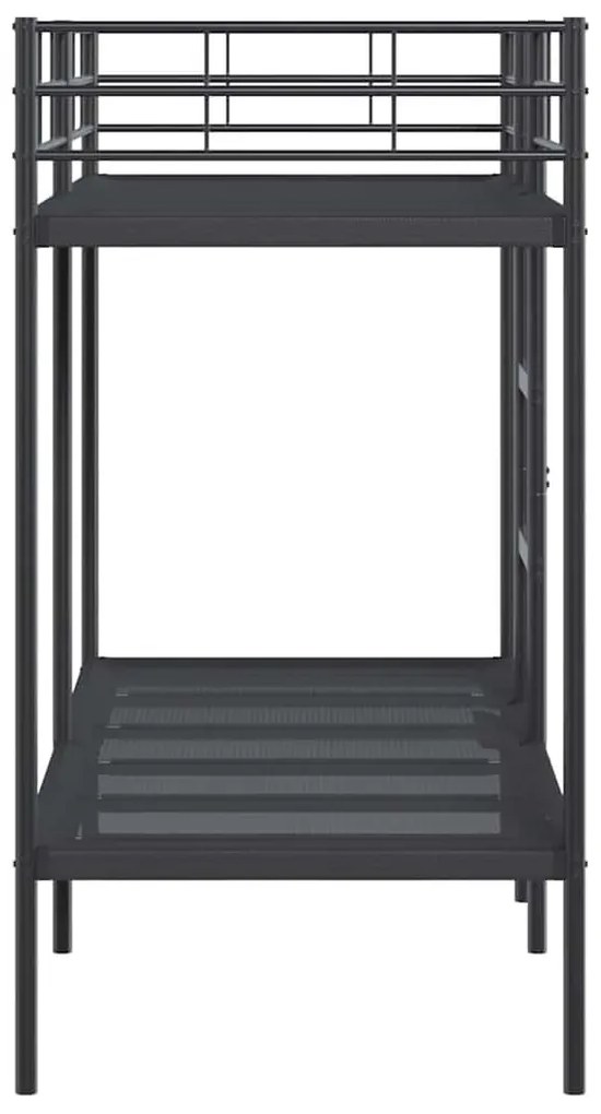 vidaXL fekete acél emeletes ágy matrac nélkül 75 x 190 cm