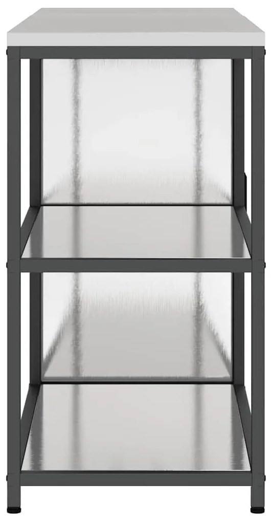 Konyhai Tároló Készlet polcokkal 2 pcs Ezüst 150 x 50 x 92 cm