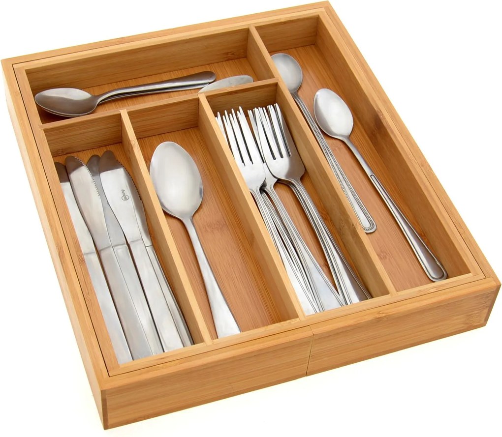 Bluegarden, bambusz fiókos evőeszköz-rendező, barna, HOM-00001