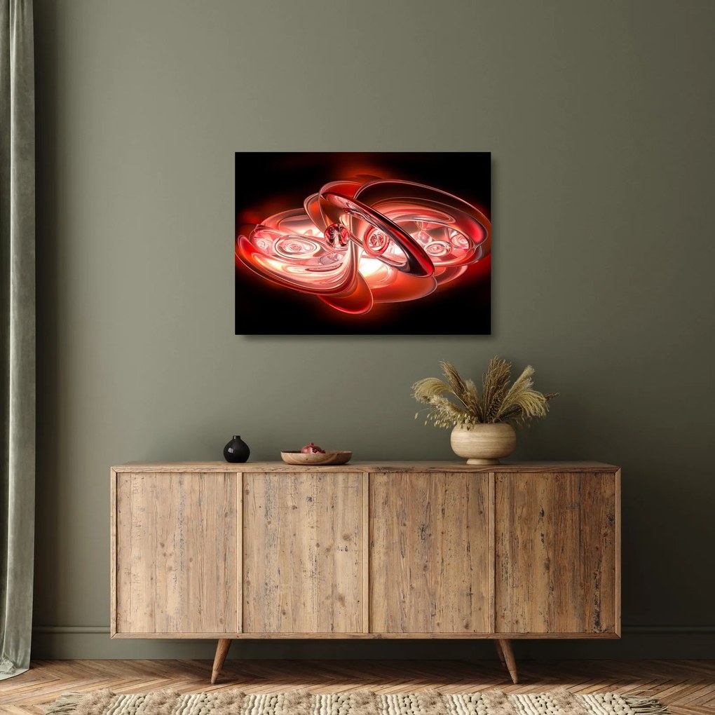 Kép - piros formák (üvegen) (70x50 cm)