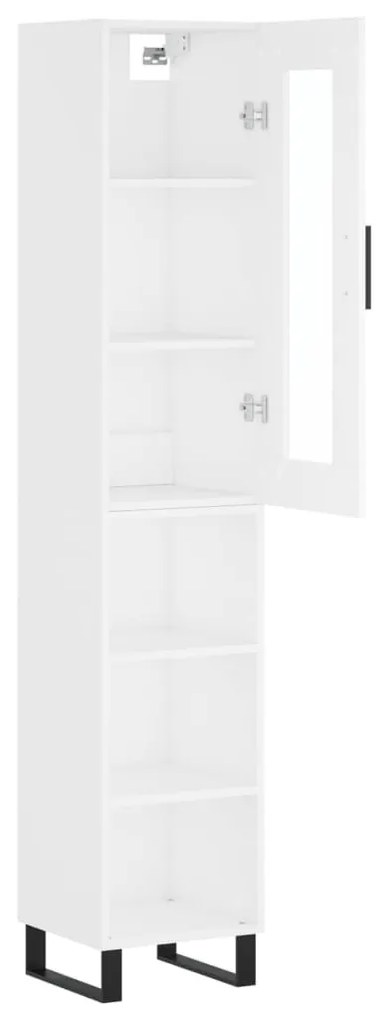 Fehér szerelt fa magasszekrény 34,5x34x180 cm