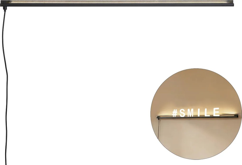 Modern fekete fali lámpa LED-del - Letterbox