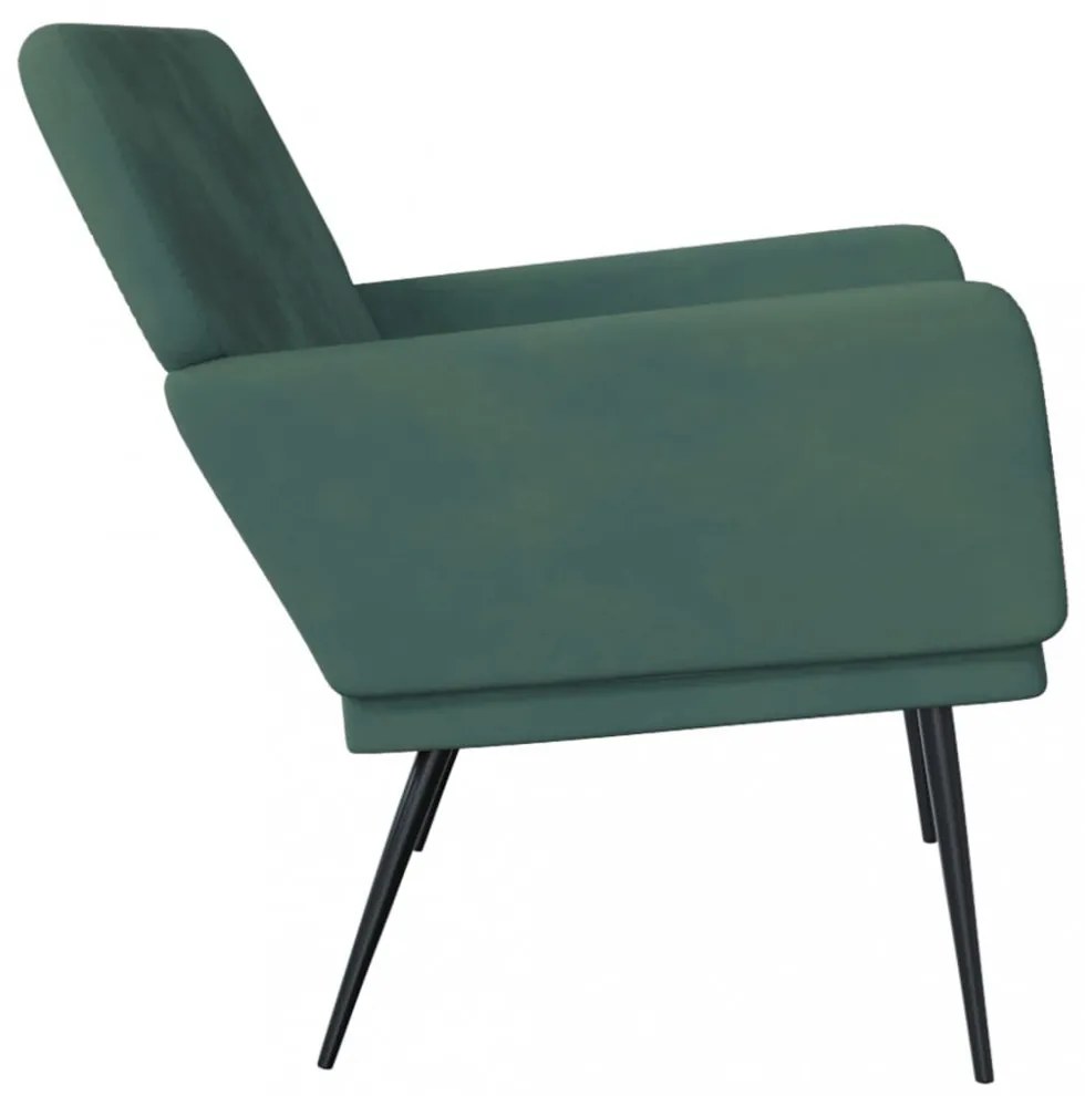 sötétzöld bársonypad 108x79x79 cm