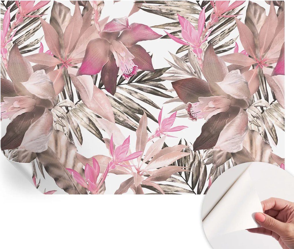 Design fali fotótapéta öntapadós Egzotikus virágok 152x104 cm