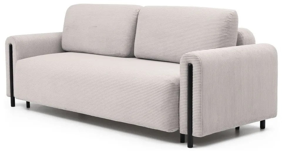 Bézs kordbársony kinyitható-tárolóhelyes kanapé 244 cm Arcadova – ELTAP