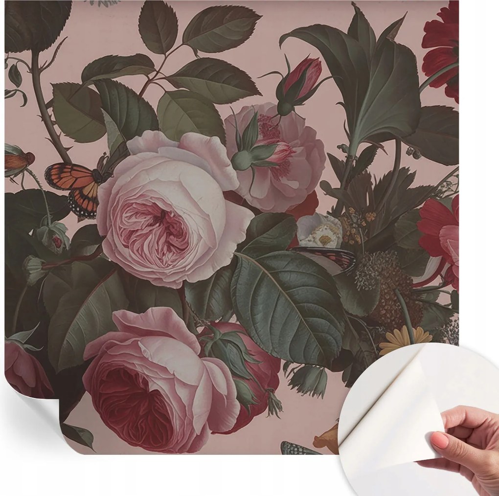 Öntapadós tapéta 3D ragasztóval Virágos elegancia 250x250 cm