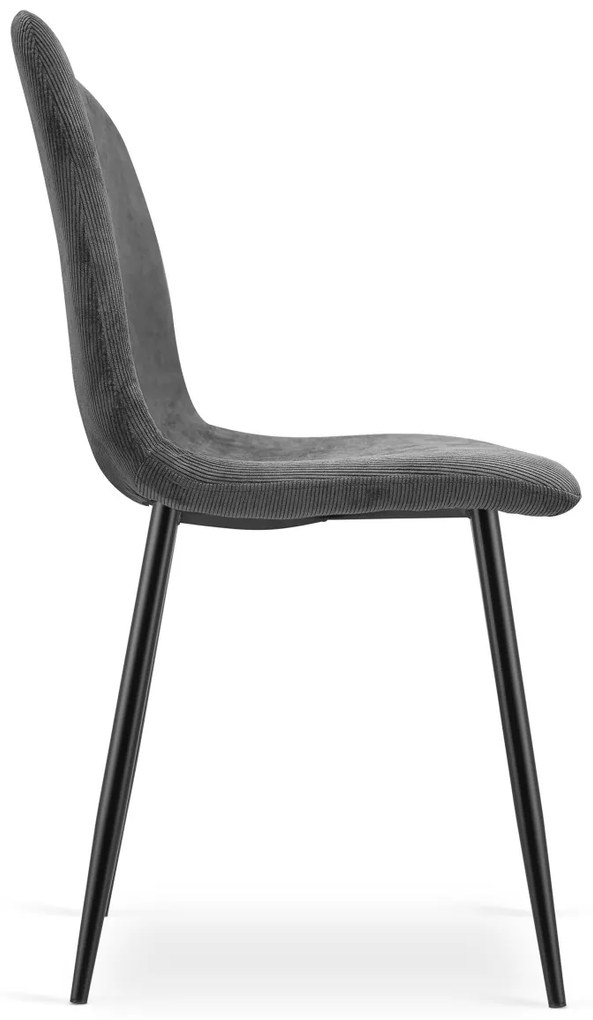 Szürke étkezőszék RIFT fekete lábakkal