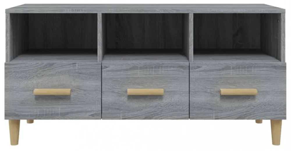 szürke sonoma színű szerelt fa TV-szekrény 120 x 36 x 50 cm