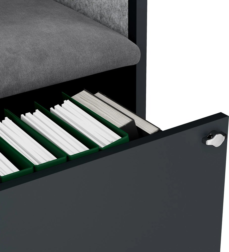 Sally 600mm korpus Antracytowy - siedzisko Szary