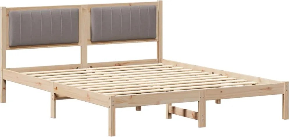 vidaXL Ágykeret Kárpitozott Fejtámlával Tópszínű 160 x 200 cm