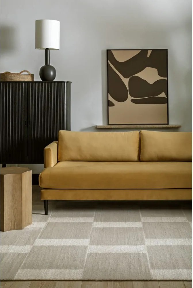 Szürkésbézs gyapjú szőnyeg 160x240 cm Agnus Pavement – Agnella