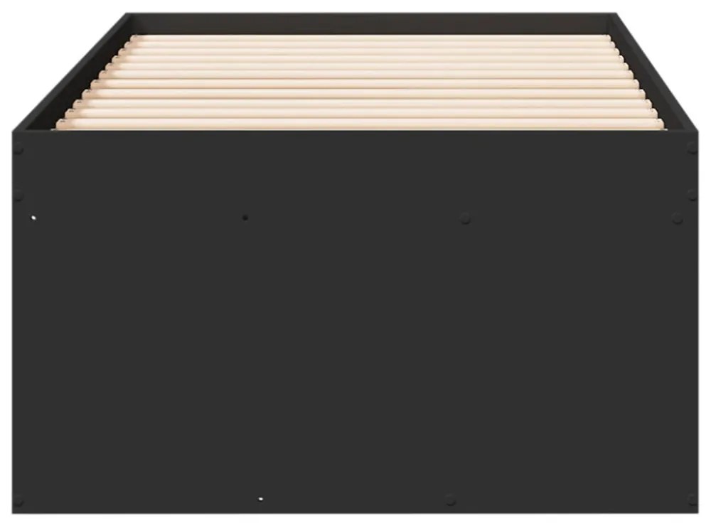 fekete kanapéágy fiókkal matrac nélkül 100x200 cm