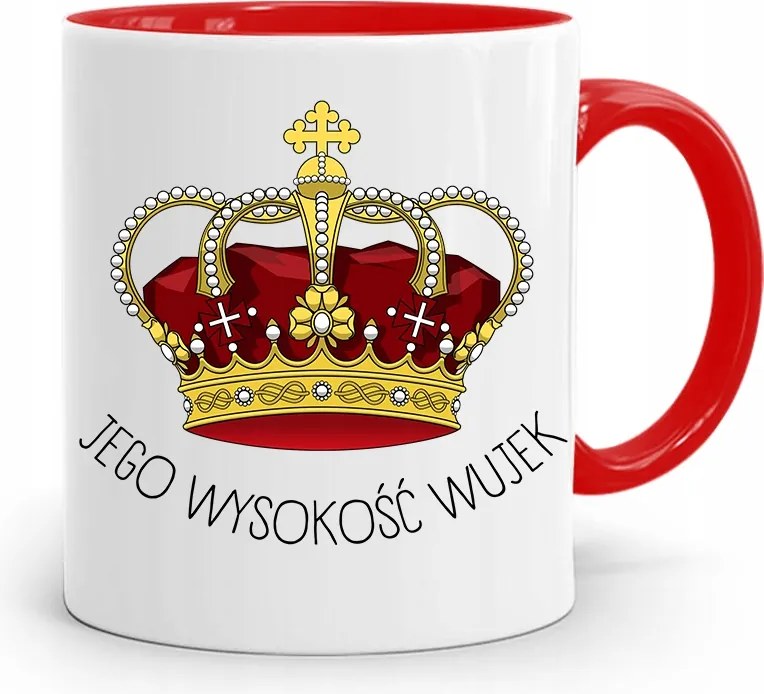 Piros Bögre Ajándék Nagybácsinak Őfelsége fényképes nyomattal