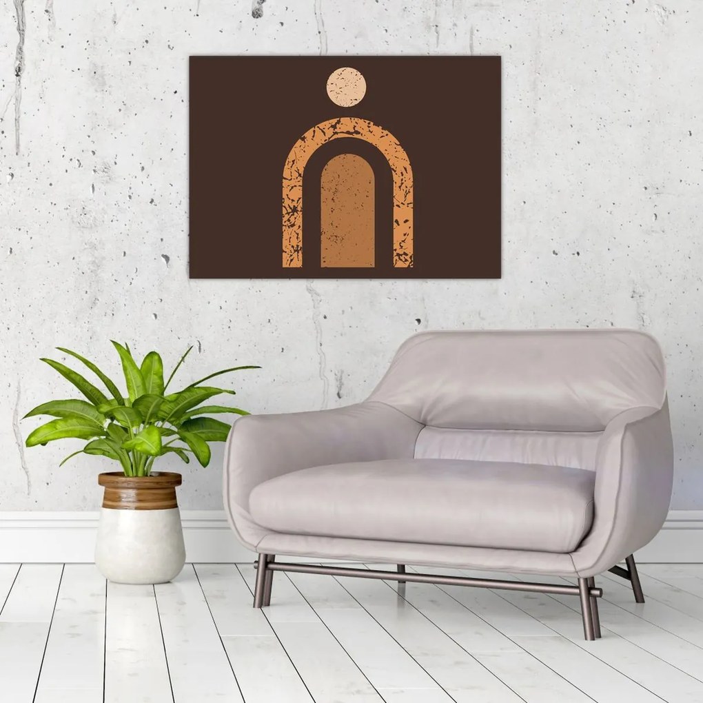 Üveg kép - Narancssárga ívek N⁰3 (70x50 cm)