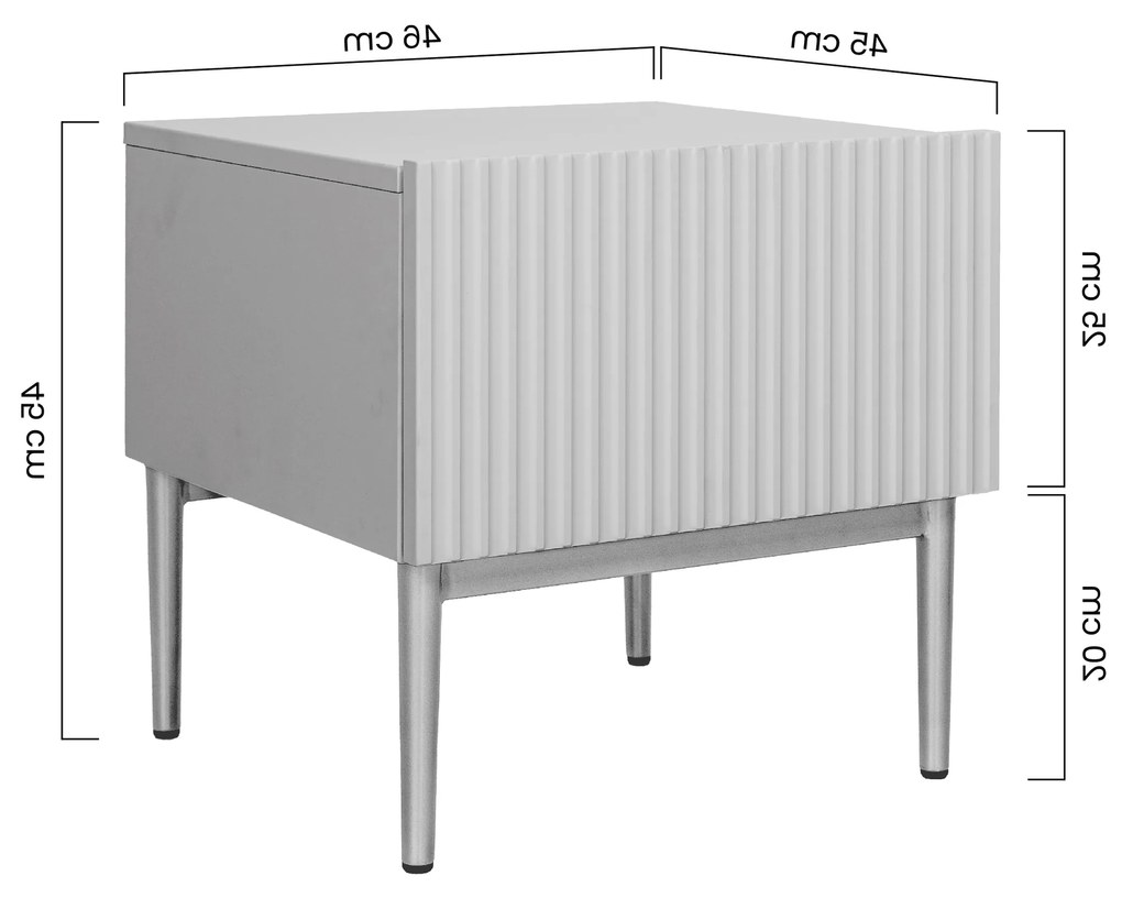 Nicole éjjeliszekrény készlet 2 db-os - zsálya MDF / fekete lábak