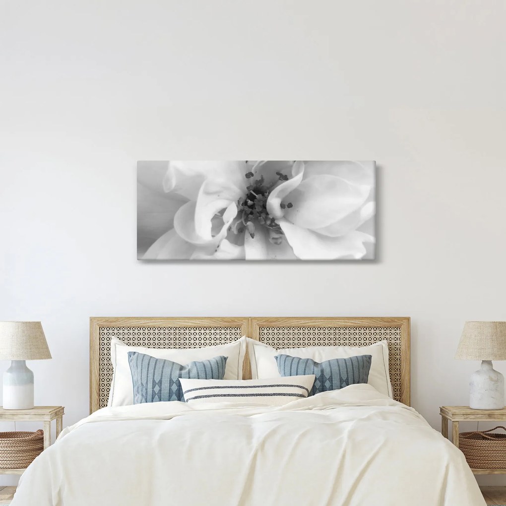 Kép - Virág, fekete-fehér (120x50 cm)