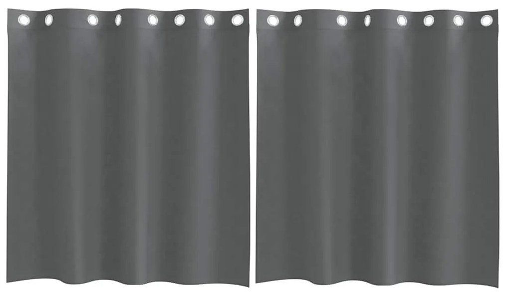 2 db sötétszürke fátyolfüggönyök rojtokkal 140x140 cm