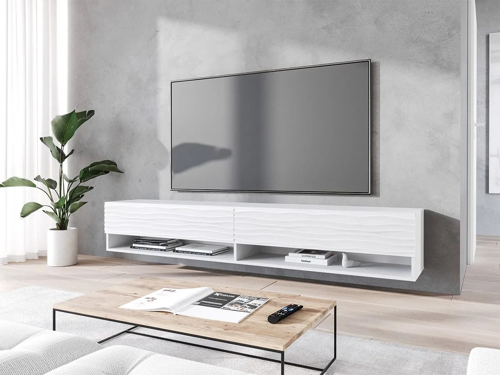 Függesztett TV szekrény Adenuk 140 MDF (fehér + fehér gyapjú) . 1106324