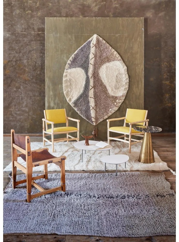 Fehér mosható kézi szövésű gyapjú szőnyeg 170x240 cm Enkang Ivory – Lorena Canals