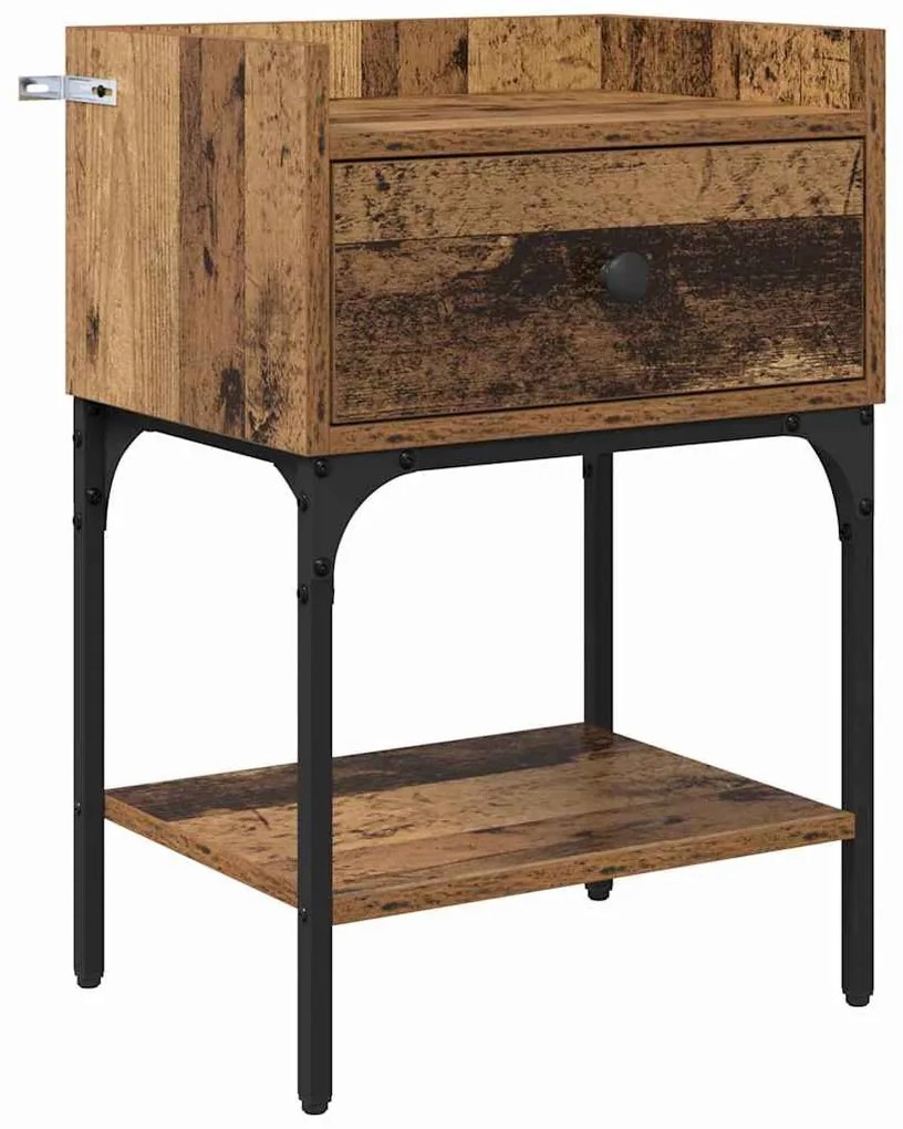 Éjjeli asztal fiókkal Régi fa 40 x 29 x 60 cm Faanyag