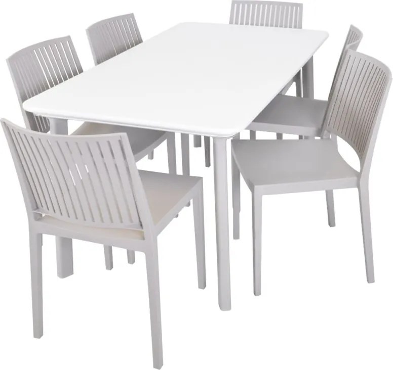 ITALIA DINING Műanyag asztal világos szürke