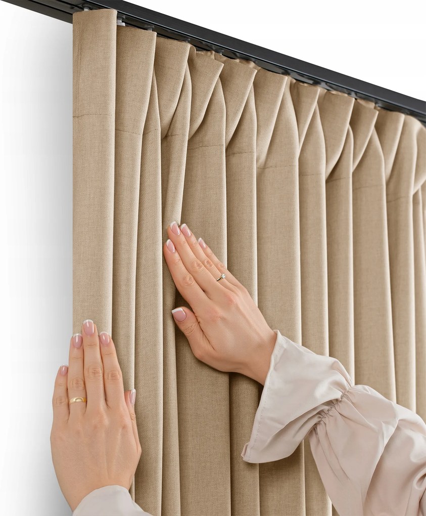Filumi Függöny szerkezet ráncoló szalag étkezőbe Sötét Bézs 265x300