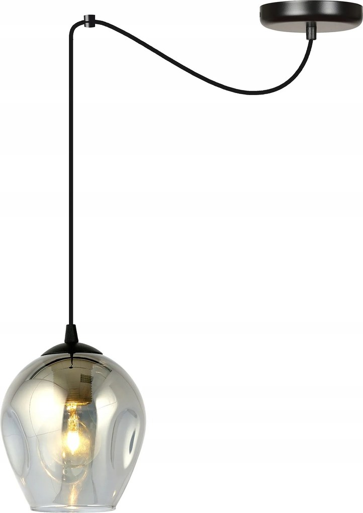 Mennyezeti lámpa, lehajtható kábel, kehely lámpabúra, füstszínű Level